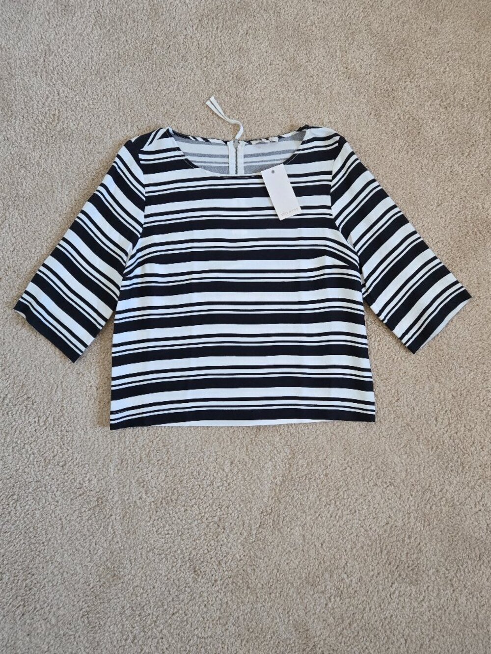 Ella Moss Black/ white striped blouse top